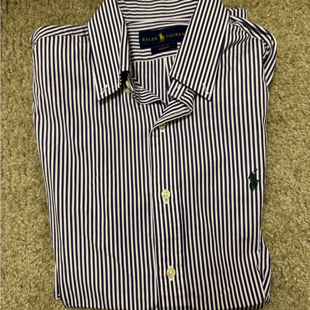 Purple Striped, Green Icon Ralph Lauren Long Sleeve